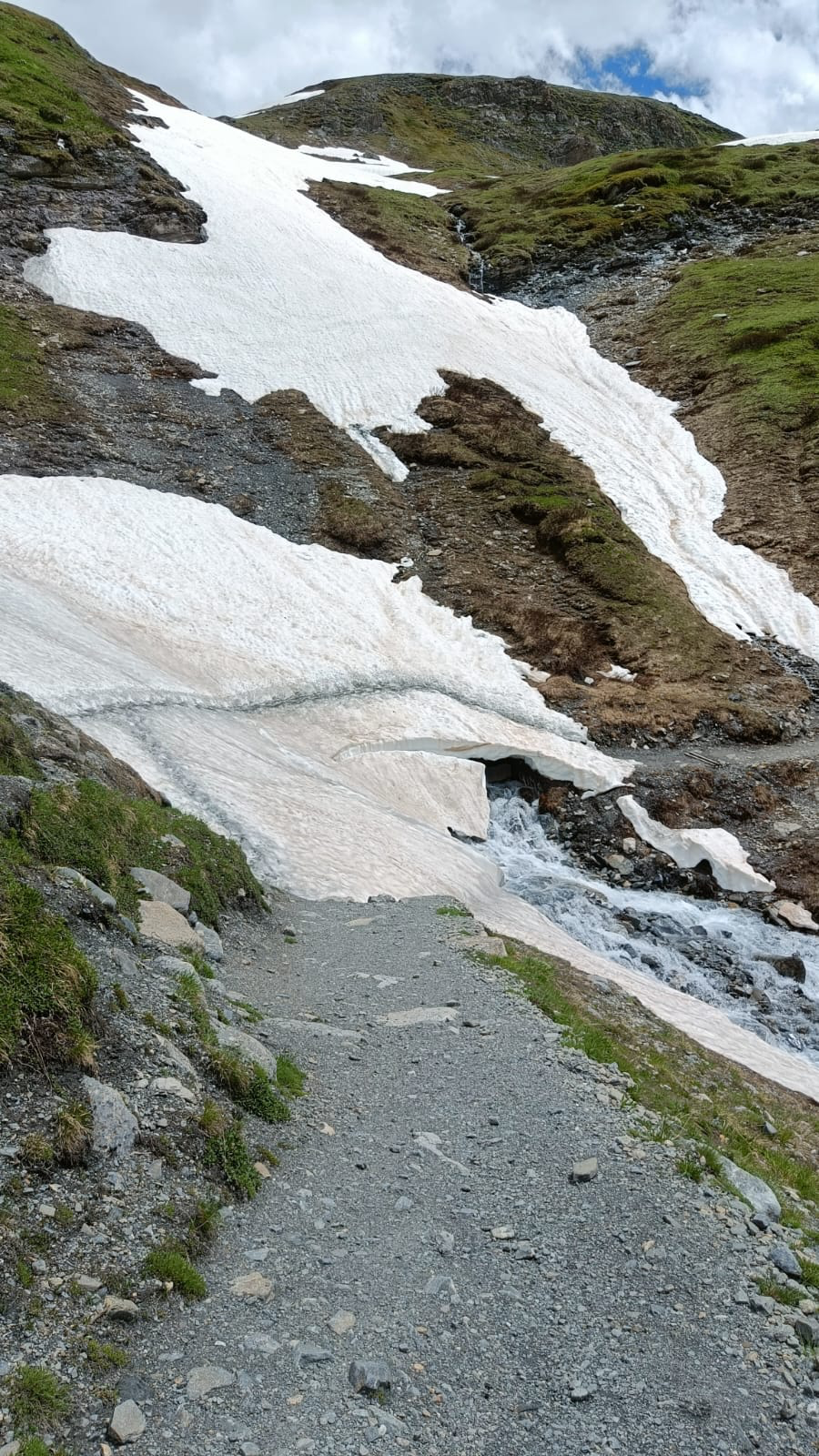 snow bridge in alps